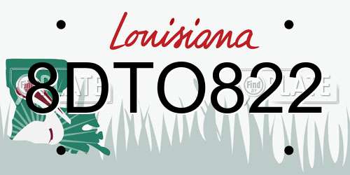 8DTO822 Louisiana License Plate