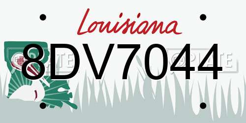 8DV7044 Louisiana License Plate