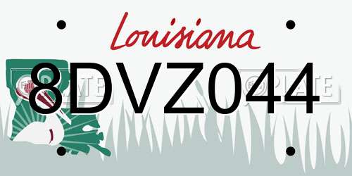 8DVZ044 Louisiana License Plate