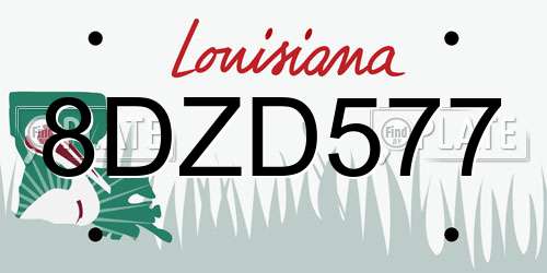 8DZD577 Louisiana License Plate