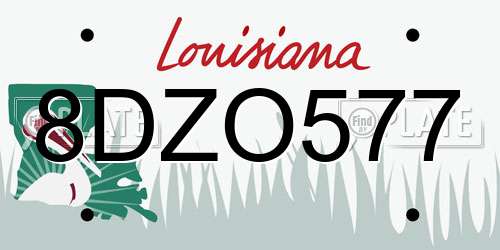 8DZO577 Louisiana License Plate