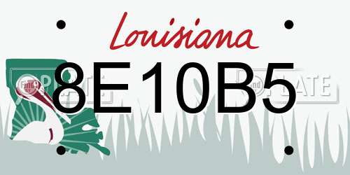 8E10B5 Louisiana License Plate