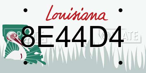 8E44D4 Louisiana License Plate