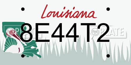 8E44T2 Louisiana License Plate