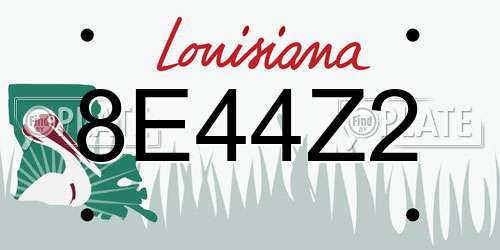8E44Z2 Louisiana License Plate