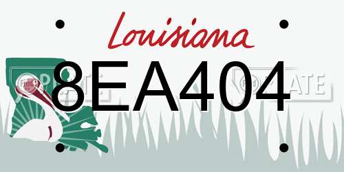 8EA404 Louisiana License Plate