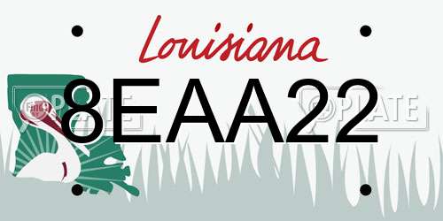 8EAA22 Louisiana License Plate