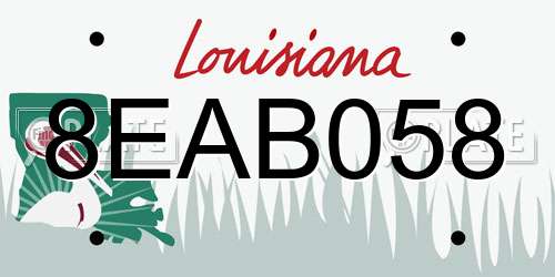 8EAB058 Louisiana License Plate