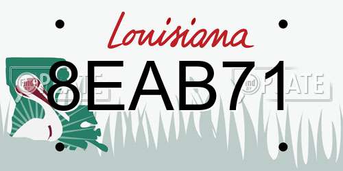 8EAB71 Louisiana License Plate
