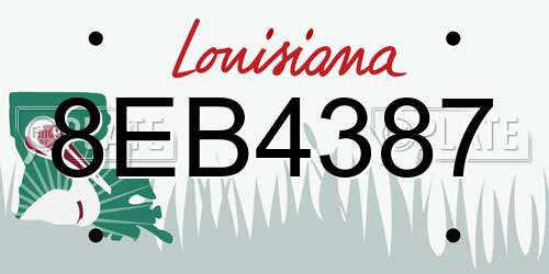 8EB4387 Louisiana License Plate