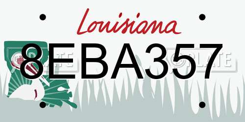 8EBA357 Louisiana License Plate