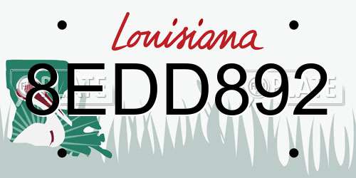 8EDD892 Louisiana License Plate