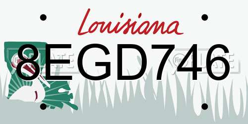 8EGD746 Louisiana License Plate