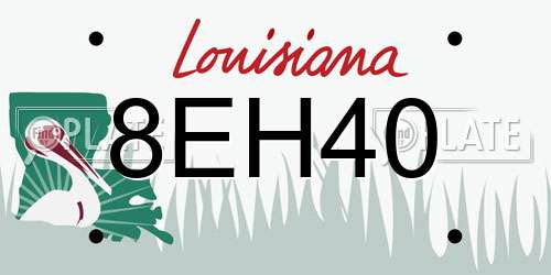 8EH40 Louisiana License Plate