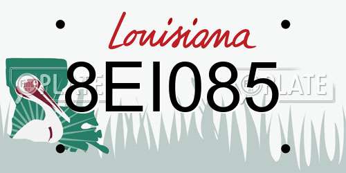 8EI085 Louisiana License Plate