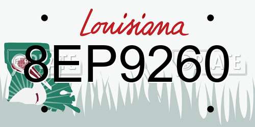 8EP9260 Louisiana License Plate
