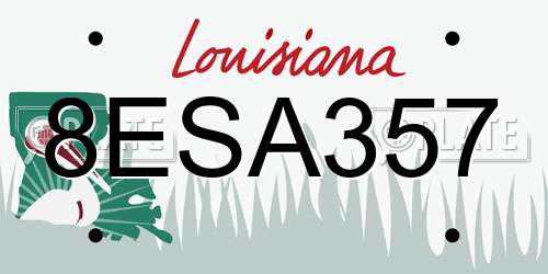 8ESA357 Louisiana License Plate