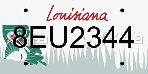 8EU2344 Louisiana License Plate