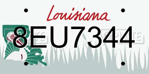 8EU7344 Louisiana License Plate