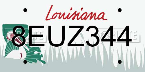 8EUZ344 Louisiana License Plate