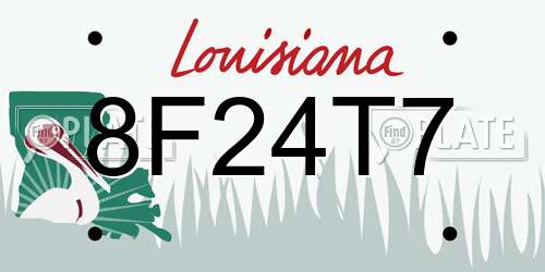 8F24T7 Louisiana License Plate