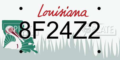 8F24Z2 Louisiana License Plate