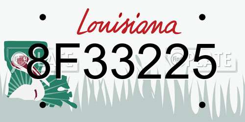 8F33225 Louisiana License Plate