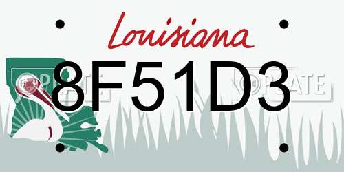 8F51D3 Louisiana License Plate