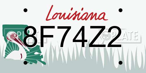 8F74Z2 Louisiana License Plate