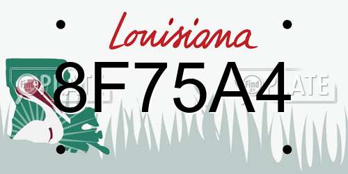 8F75A4 Louisiana License Plate