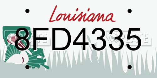 8FD4335 Louisiana License Plate