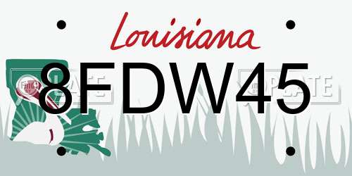 8FDW45 Louisiana License Plate