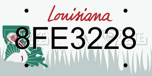 8FE3228 Louisiana License Plate