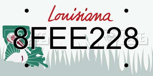 8FEE228 Louisiana License Plate