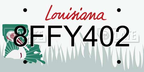 8FFY402 Louisiana License Plate