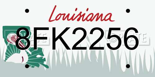 8FK2256 Louisiana License Plate