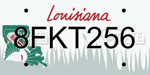 8FKT256 Louisiana License Plate