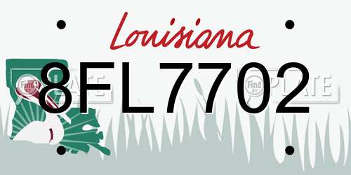 8FL7702 Louisiana License Plate