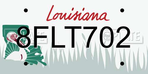 8FLT702 Louisiana License Plate
