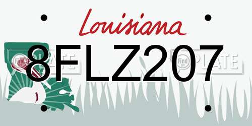 8FLZ207 Louisiana License Plate
