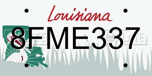 8FME337 Louisiana License Plate