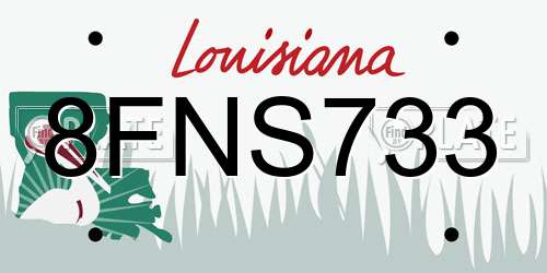 8FNS733 Louisiana License Plate
