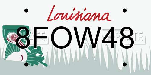 8FOW48 Louisiana License Plate