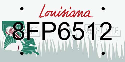 8FP6512 Louisiana License Plate