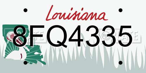 8FQ4335 Louisiana License Plate