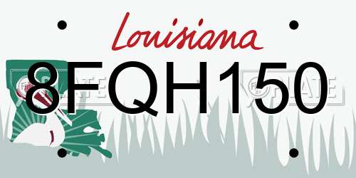 8FQH150 Louisiana License Plate