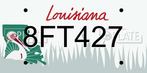 8FT427 Louisiana License Plate