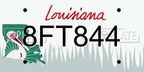 8FT844 Louisiana License Plate