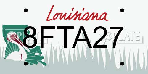 8FTA27 Louisiana License Plate