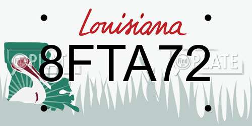 8FTA72 Louisiana License Plate